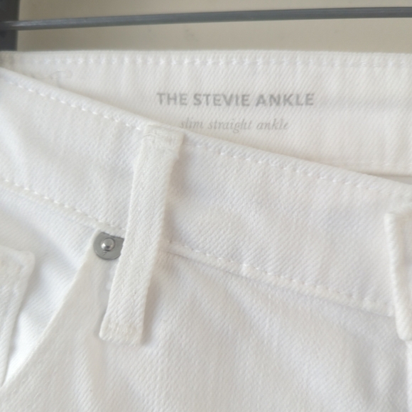 Anthropologie AG The Stevie ankle slim straight raw hem white jeans sz 29 - Picture 5 of 7
